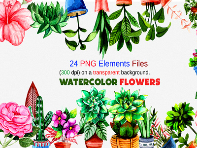 watercolor flowers Clipart