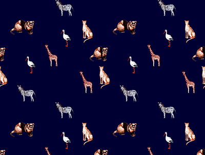 Fabric Pattern animals fabric graphic design illustration pattern