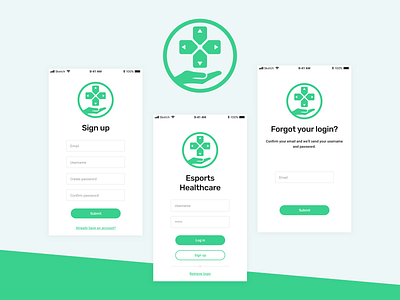 Esports Healthcare App Onboarding UI android android app android app design app app design daily daily ui dailyui design minimal mobile onboarding onboarding screen onboarding screens onboarding ui registration sign in sign up signup ui