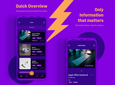 WIZT App UI android android app design app app design daily daily ui dailyui design item finder location app location pin location tracker minimal mobile purple tags tracker app ui