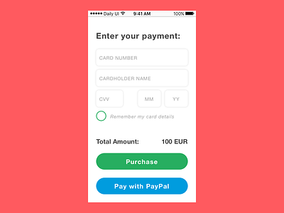 Credit Card Checkout - Daily UI #002