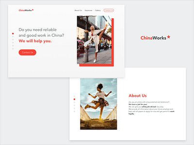 ChinaWorks Landing Page | Screens 1-2/6 daily ui dailyui design job job finder landing landing page landing design landing page landing page concept minimal ui ui ux ui ux design ui design uidesign ux ui ux ui design website website concept