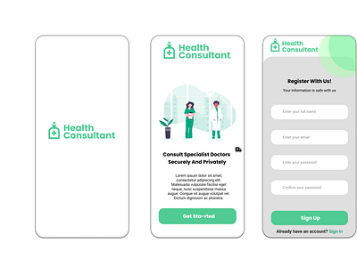 Health Consultant App Design app appdesign design figma ui ux vector