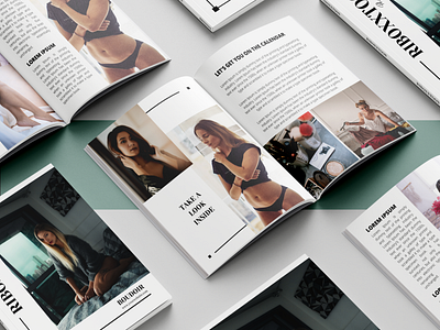 16-Pages Boudoir Magazine Design Template in Canva Apps.