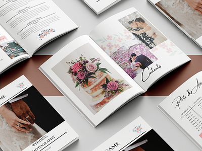 26-Pages of Wedding Magazine Design Templates in Canva Apps.