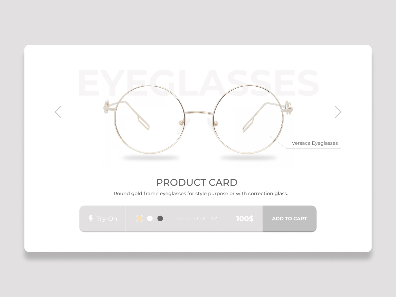 Glassmorphism website design glasses store by Anastasiia Bezkorovaina