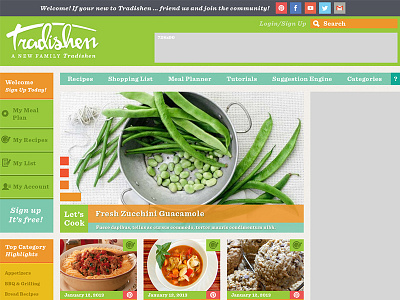 Tradishen Site account food meal planning real recipe site slider tradishen