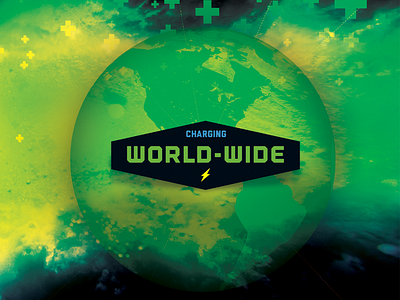 Charging World Wide charging globe green positive texture world