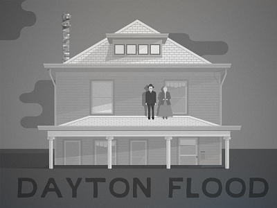 Great Dayton Flood (FULL) 100 dayton family flood home illustration water years