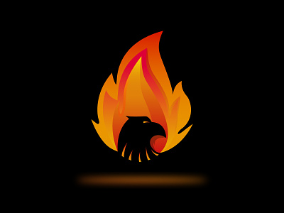 Eagle with Fire gradient logo design | Eagle logo