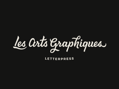 Les Arts Graphiques Logo black calligraphy custom lettering letterpress logo type typography