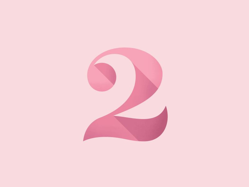 Two 2 animation gif pink two