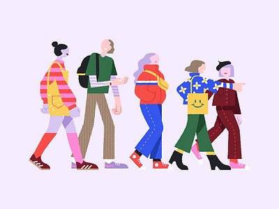 A friends parade by Camille Pagni on Dribbble