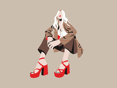 Red Shoes blond fashion fashion illustration girl girl illustration red shoes woman woman illustration