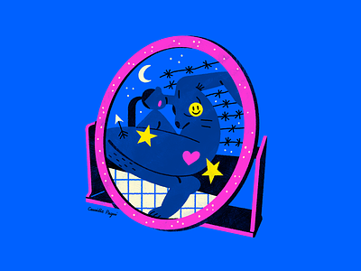 Mirror Mirror blue emojis illustrarion mirror moon pink rvb stars stickers woman