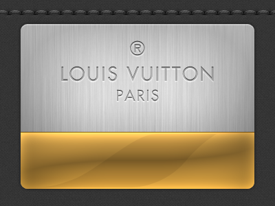 Louis Vuitton Engraving aluminum brushed card gloss gold plate shine silver stitch