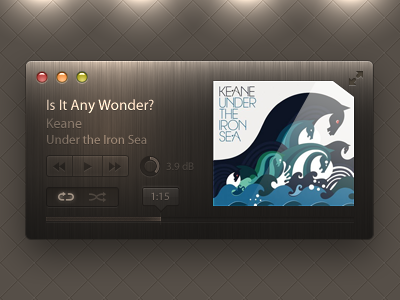 Music Player UI app itunes lion mp3 music popover repeat shuffle ui volume wood