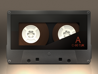 Cassette analog atrac3 audio beta cassette mono plastic realistic reel screws stereo tape