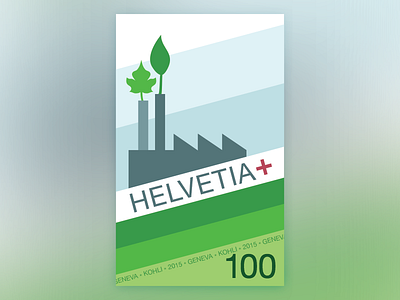 Swiss Stamp / Eco eco factory graphic helvetia helvetica stamp