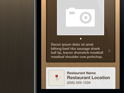 Restaurants App Concept app bacon dish food ios restaurant ui