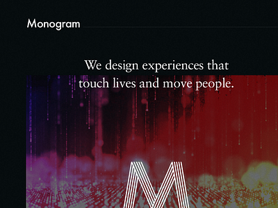 Monogram — Intro agency animation css3 design logo m website