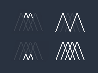 Monogram² branding identity intersecting lines logo m mark monochrome symbol
