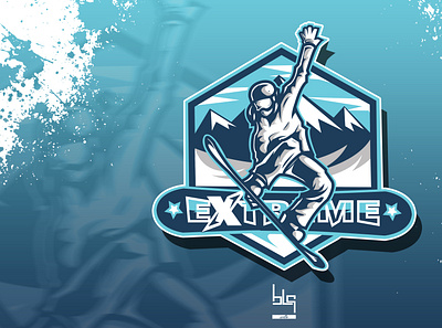 extreme sport logo art design extreme graphic illustration logo snowboard sport vector