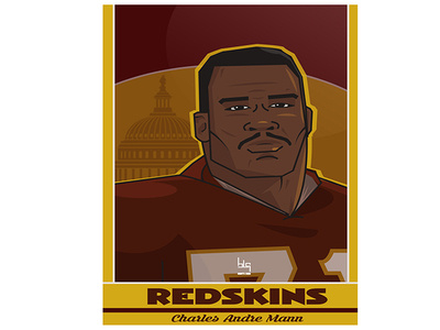 American football player Card design vector graphic card design draw graphic art illustration nfl player portrait redskins vector