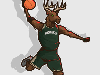 Bucks mascot nba graphic basketball design graphic art illustration nba vector