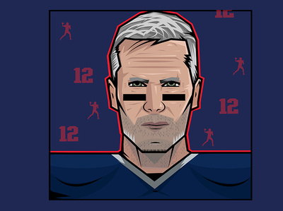 Tom Brady old version design football graphic graphic art nfl player vector