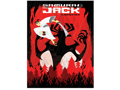 Samurai jack poster art design graphic graphic art illustration poster vector