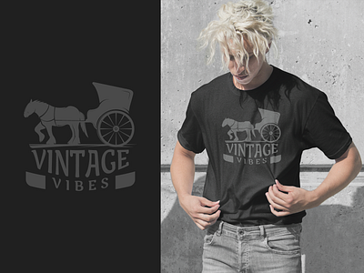 Vintage Vibes T-shirt Design apparel design carriage horse vintage