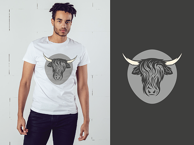 Highland Cow T-shirt Design apparel design graphic design highland cow