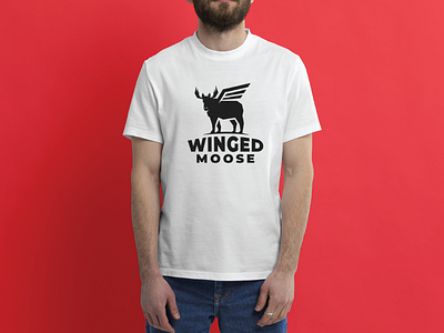 Winged Moose T-shirt Design apparel design canadian animal graphic design moose