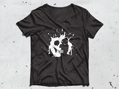 Splatter Skull T-shirt Design