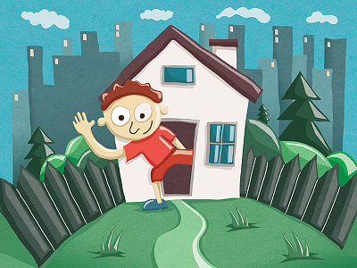 Story introduction boy fable house illustration illustrator photoshop story tale vector