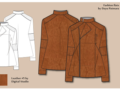 Leather Jacket #01 fashiondesign fashionflats illustration technicalsketch