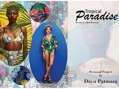 Tropical Paradise Cover Portfolio + Moodboard fashiondesign fashionflats illustration technicalsketch