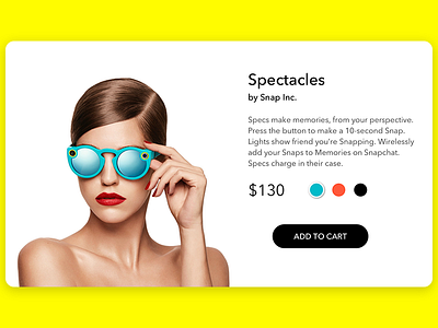 Daily UI - E-Commerce dailyui ecommerce snapchat spectacles