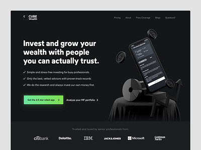 Cube Wealth- Fintech Product Website Design