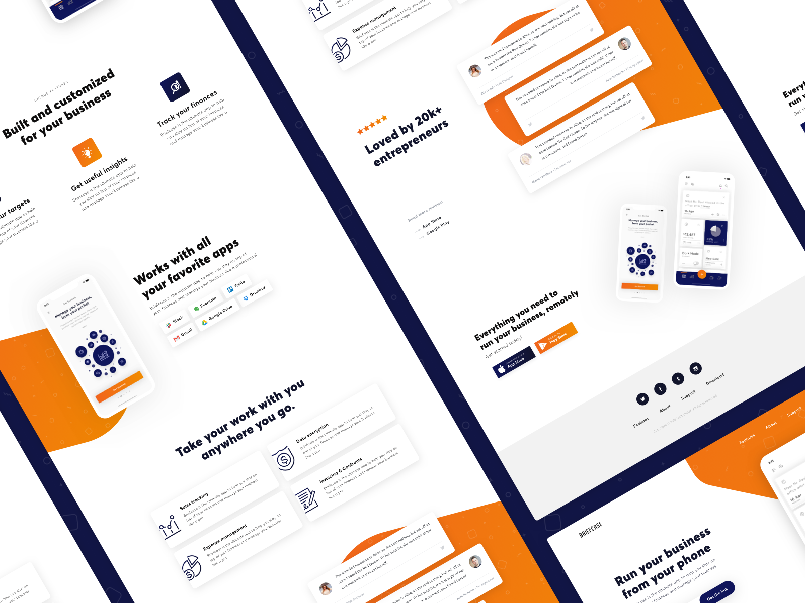 App landing page for Briefcase by Sumit Hegde on Dribbble