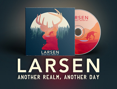 Larsen - Another Realm, Another Day album cover landscape music rock vector