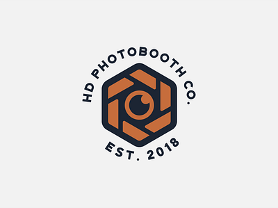 Photobooth Logo badge illustration lens logo photography vector