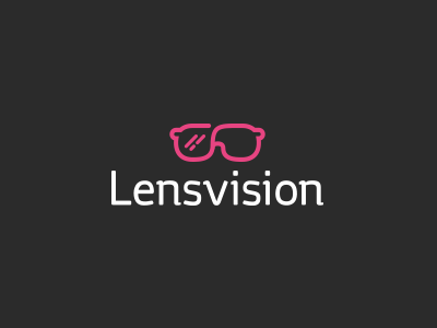 Lensvision brand branding glasses logo pink store
