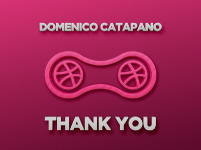 Thank You Domenico debut dribbble first shot hi invite logo pink thank you