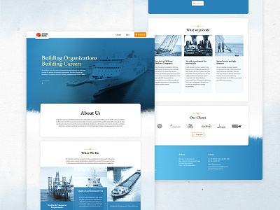 Akansha Marine Landing Page homepage design landingpagedesign marine recruitment agency ui ux