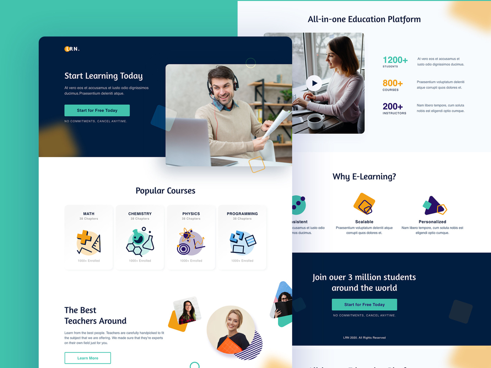 LRN | E-learning landing page Skillshare inspired by Bryan Gersalia on ...