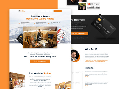 Credit Points character clean creditcard funnel philippines plane points tickets web design website
