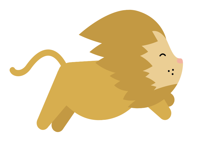 Lion Run animal animation doodle gif lion vector