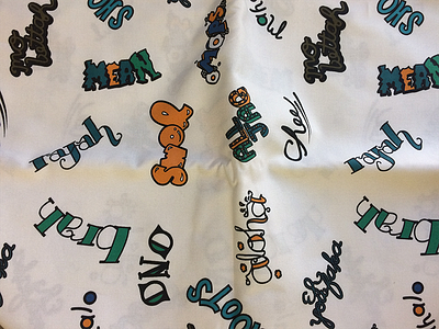 Local Slang Printed Fabric custom fabric hawaii illustration lettering pattern slang